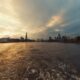 River Thames and London skyline at sunset
